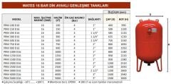 Wates 4000 LT Dikey Genleşme Tankı - 16 Bar
