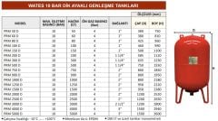 Wates 3000 LT Dikey Genleşme Tankı - 10 Bar