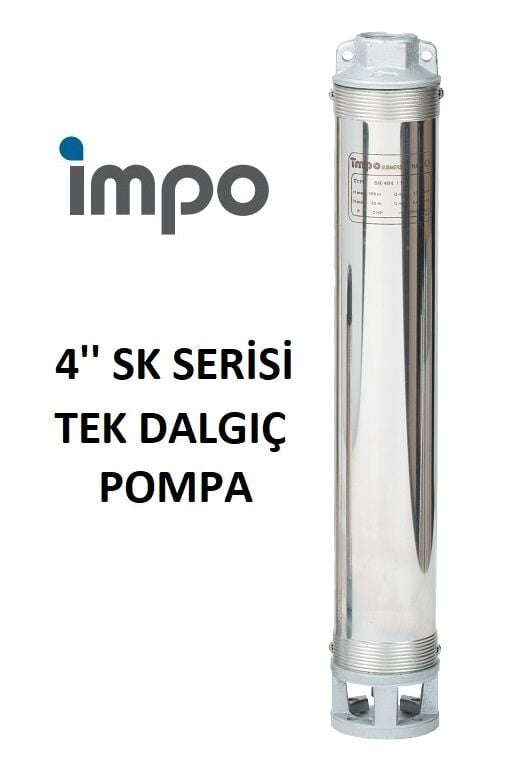 İmpo SK 409/07 - 4'' Tek Dalgıç Pompa 40 Mss - 1.5 HP (Krom Başlıklı)