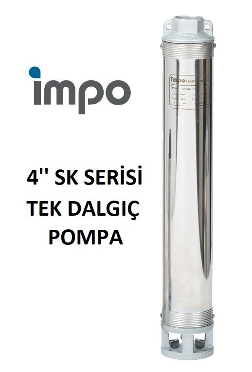İmpo SK 408/18 - 4'' Tek Dalgıç Pompa 113 Mss - 4 HP (Krom Başlıklı)