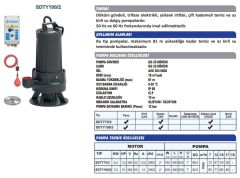 Sumak SDTY 100/2 Döküm Göv. Dalgıç Pompa - Az Kirli 10 HP