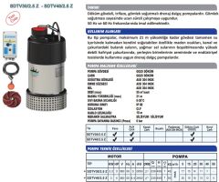 Sumak SDTV 30/2.5 Z Pas. Göv. Dalgıç Pompa 3 HP