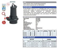 Sumak SDTV 75/3 Döküm Göv. Drenaj Ve Foseptik Pompası 7.5 HP