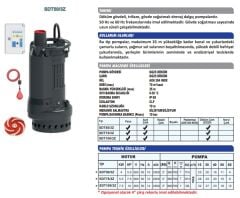 Sumak SDT 50/3Z Döküm Göv. Soğutmalı Drenaj Pompası 5.5 HP