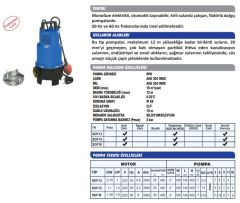 Sumak SDF12 Plastik Göv. Foseptik Pompası 1 HP