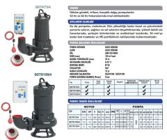 Sumak SDTK 75/4 Foseptik Pompası Yüksek Debili 7.5 HP