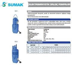 Sumak SD1 Titreşimli Dalgıç 1/2\'\' 40 Metre Kablolu