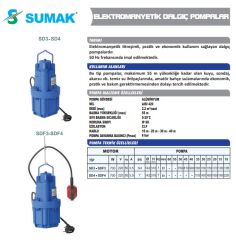 Sumak SD3 Titreşimli Dalgıç 3/4\'\' 30 Metre Kablolu