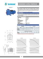 Sumak DSM220/2 Kendinden Klapeli Santrifüj Pompa 2.2 HP 220V