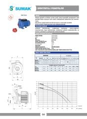 Sumak SMT100-A Santrifüj Pompa 1 HP 380V