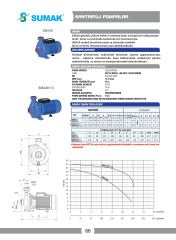 Sumak SM150 Santrifüj Pompa 1.5 HP 220V