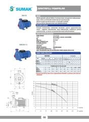 Sumak SM220/1.5 Santrifüj Pompa 2.2 HP 220V