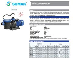 Sumak SMH120 Havuz Pompası 1.2 HP 2\'\'