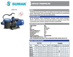 Sumak SMH300 Havuz Pompası 3 HP 2\'\'