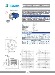 Sumak SMINOX/K-180/1T 304 Paslanmaz Santrifüj Pompa 1.8 HP 380V
