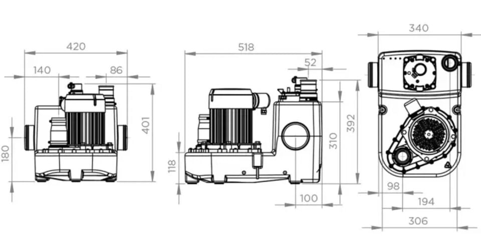 SFA Sanicubic 1 GR HP Tek Pompalı Bıçaklı Foseptik Tahliye İstasyonu 26 Litre