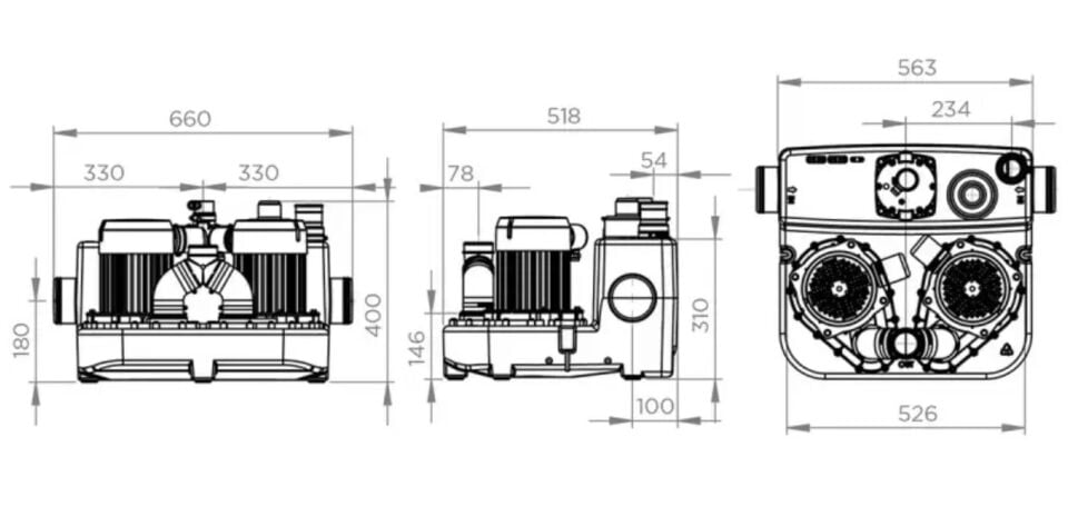 SFA Sanicubic 2 GR HP İki Pompalı Bıçaklı Foseptik Tahliye İstasyonu 39 Litre