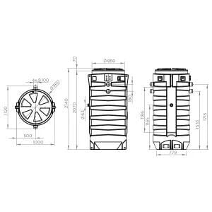 SFA Sanhydro Sanifos 1300 2VX S İkili Foseptik Tahliye İstasyonu - 1300 Litre