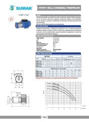 Sumak SYMTP 3 100/7 Komple Paslanmaz Yatay Kademeli Pompa 1 HP 380V