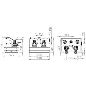 SFA Sanihydro Sanicubic 2 SC 3.0 T  Atık Su Tahliye İstasyonu 1000 Litre