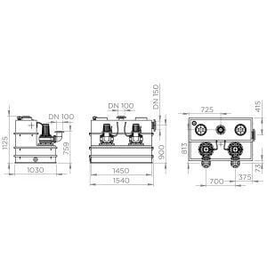SFA Sanihydro Sanicubic 2 SC 7,5.0 T Atık Su Tahliye İstasyonu 1000 Litre