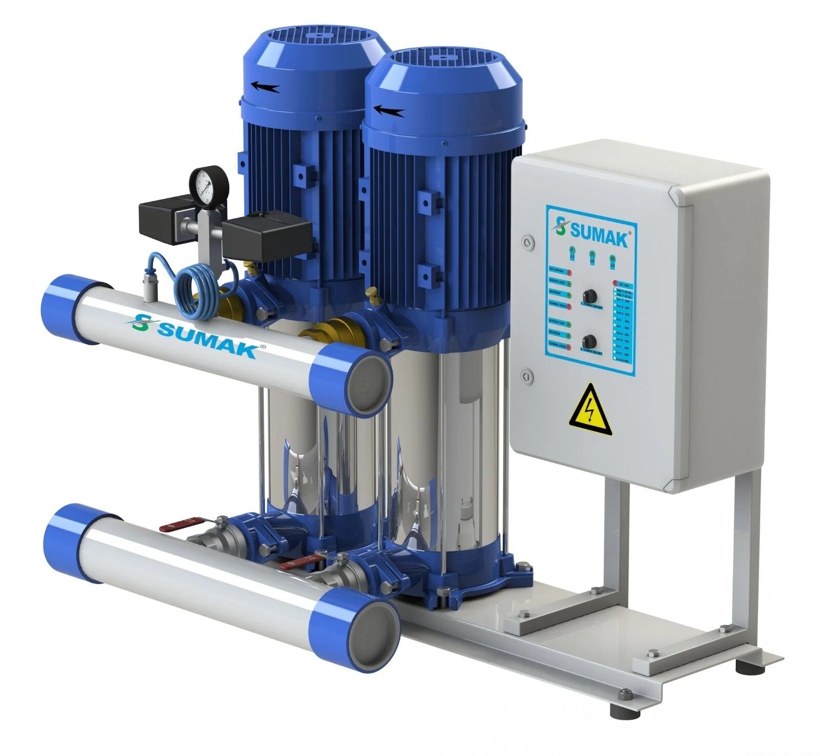 Sumak SHT12B 400/7 İki Pom. Hidrofor 2x4 HP 14 Kat 66 Daire - 380V