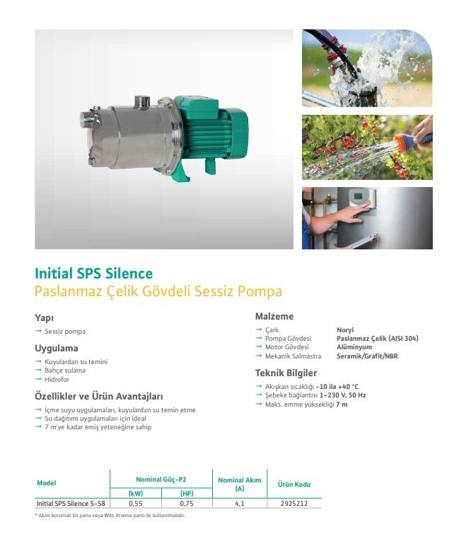 Wilo Control SPS Silence 5-58 Sessiz Hidrofor 5 Kat - 10 Daire