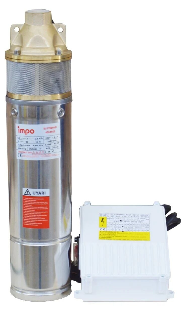 İmpo 4SKM150 Keson Kuyu Pompası Panolu 90 Metre 1.5 HP