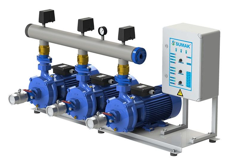 Sumak SMKTC750/2 Üç Pompalı Emişli Hidrofor 11 K-135 D - 3x7.5 HP - 380V