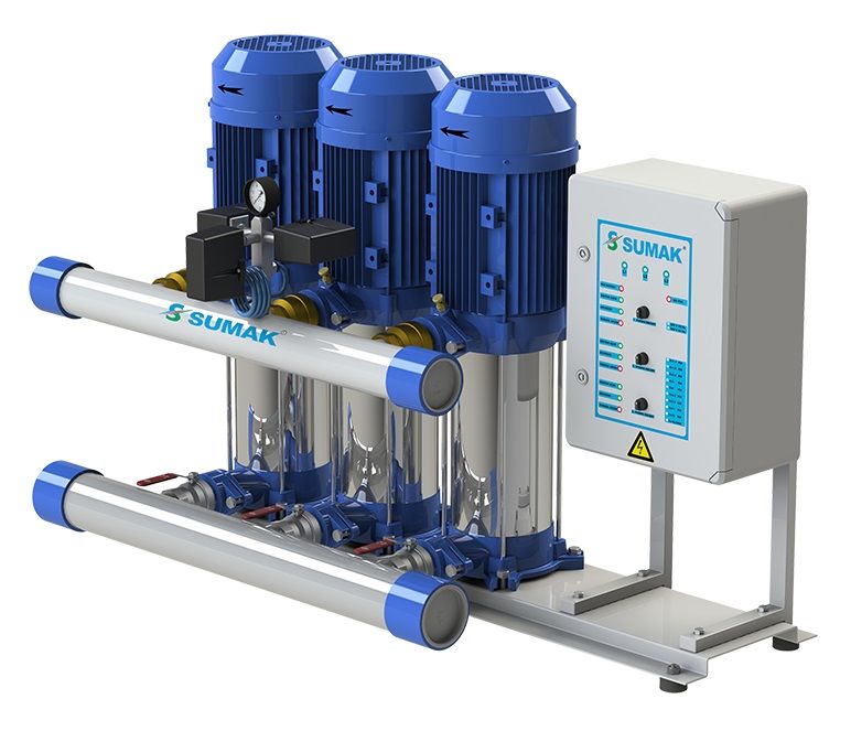 Sumak SHT16C 850/8 Üç Pom. Hidrofor 3x8.5 HP 18 Kat 180 Daire - 380V