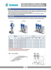 Sumak SHTP8 B 400/12 İki Pom. Paslanmaz Hidrofor 2x4 HP 13 Kat 48 Daire - 380V