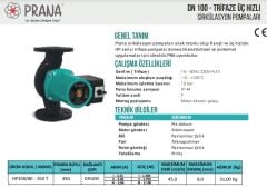 Prana HP 100/80 - 350 T Üç Hızlı Sirkülasyon Pompası DN100 380V