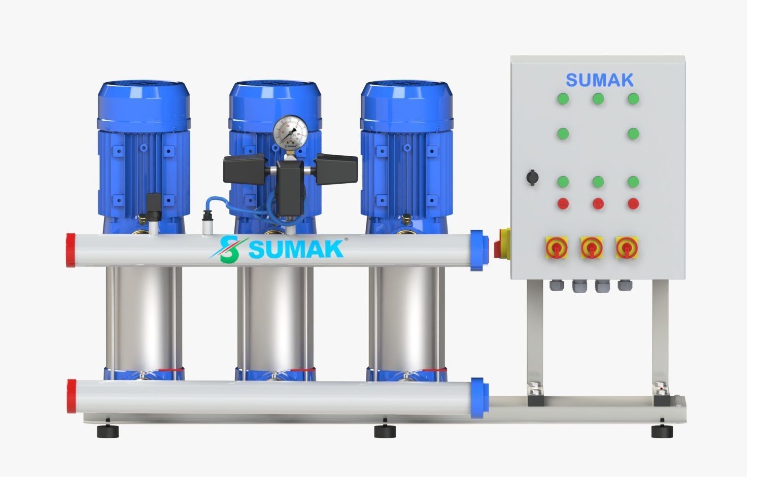 Sumak SHT 16C 750/7 PFK Üç Pom. Frekans Kon. Hidrofor 3x7.5 HP 20 Kat 180 Daire - 380V
