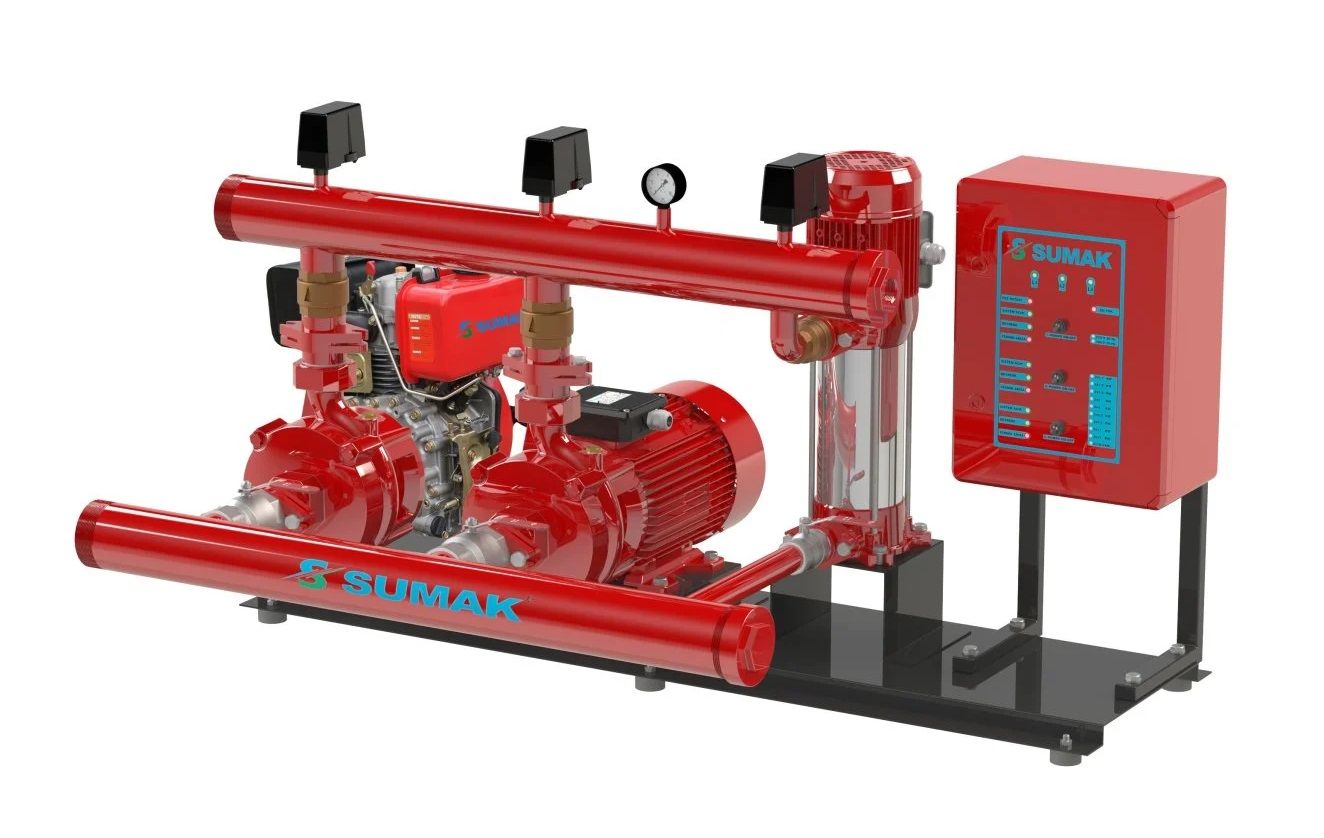 Sumak SMKT 750 EDJY Üç Pom. Yangın Hidroforu 2x7.5 HP 1x1.8 HP 380V