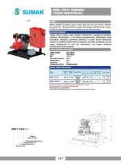 Sumak SMKT 750 DY Tek Pompalı Dizel Yangın Hidroforu 7.5 HP