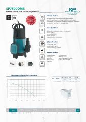 Kaysu SP750COMB Plastik Gövdeli Kirli Su Dalgıç Pompası 1 HP