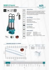 Kaysu WQD-D Döküm Gövdeli Kirli Su Pompası 1.5 HP
