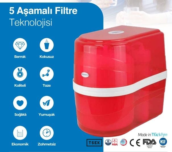 Atlantis Su Arıtma Cihazı 8 LT Tanklı 5 Filtreli - Aquatürk