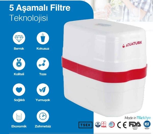 Stratos Su Arıtma Cihazı 8LT Tanklı 5 Filtreli - Aquatürk